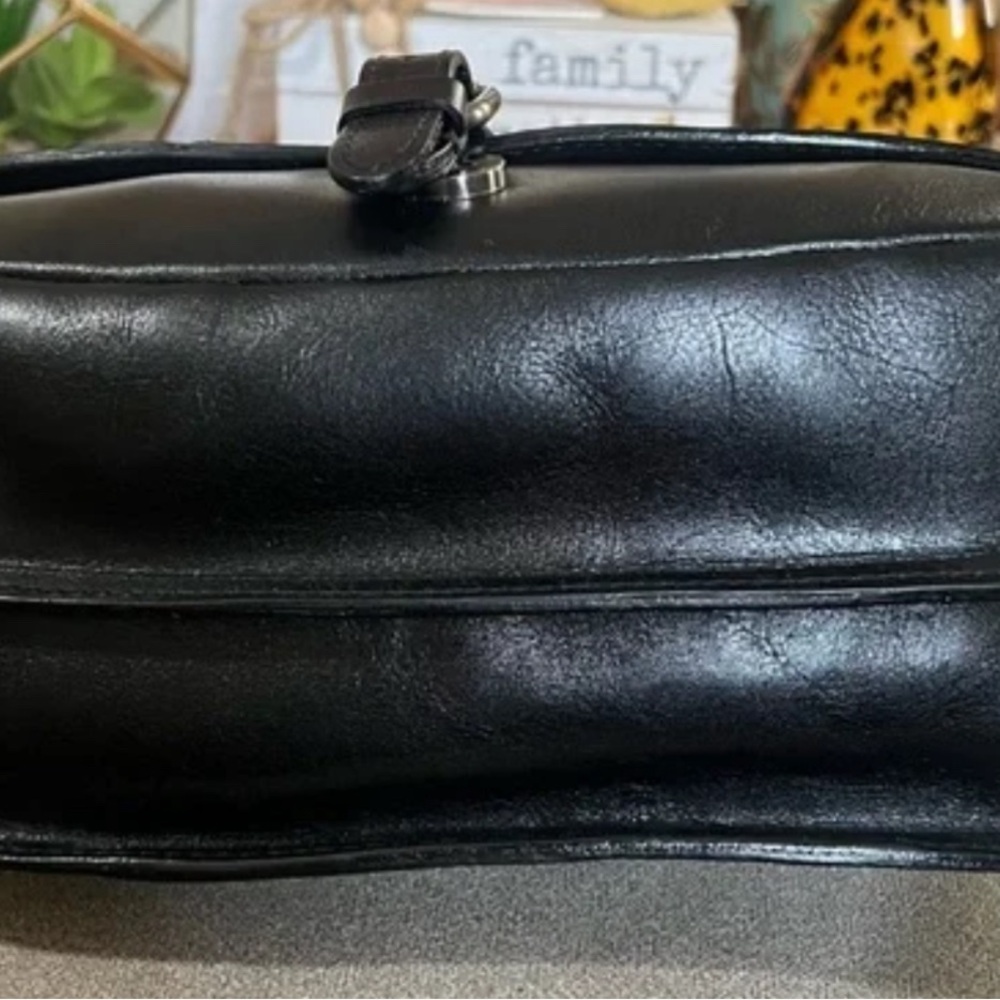 Patricia Nash Black Leather Saddle Bag Crossbody Vintage Style Purse - Picture 5 of 5